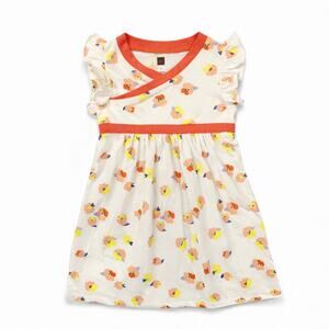 Tea Collection Floral Cotton Wrap Neck Sundress Girls Size 3